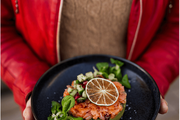 Salmon tartare from the 360 Bar menu