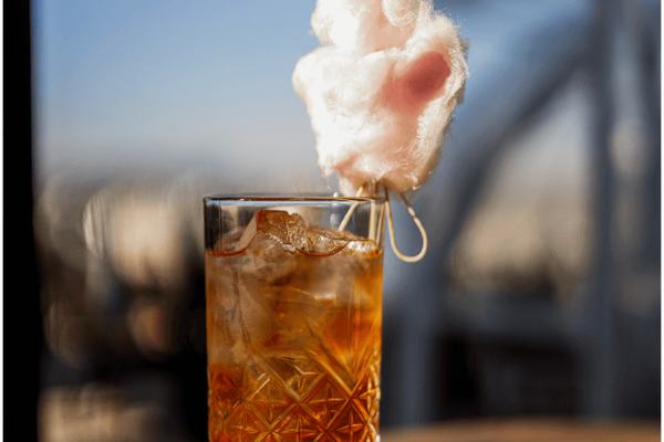 A close-up of a Winter Market cocktail
